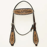 COMFYTACK Western Horse Headstall Breast Collar Set American Leather Tan