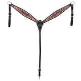 Comfytack Western Horse Breast Collar Hand Tooled Genuine American Leather Tack Dark Brown - Uhorse