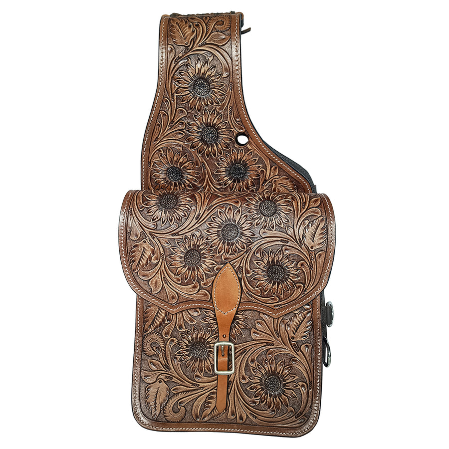 COMFYTACK W. H. Leather Saddle Bag Heavyduty Floral Dark Brown – by Hilason – Cowboy and equestrian accessories
