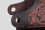 Comfytack Western Horse Floral Hand Carved Genuine Leather Saddle Bag Brown