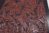 Comfytack Western Horse Floral Hand Carved Genuine Leather Saddle Bag Brown