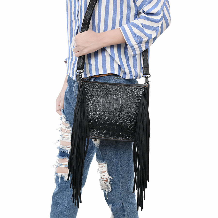 American Darling Small Crossbody crocodile leather Full Grain Genuine Western Women Bag Handbag Purse | for Cute
