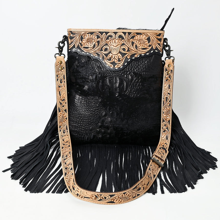 American Darling Large Crossbody Beautifully Hand Tooled Crocodile Embossed Leather Women Bag Western Handbag Purse Cute