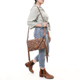 ADBG1581 Crossbody Hand Tooled Genuine Western Leather Women Bag
