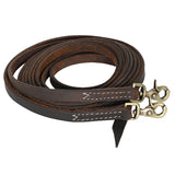 Hilason Western Horse Genuine Leather Split Reins Dark Brown