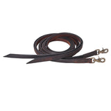 Hilason W. H. Genuine Leather Split Reins Dark Brown 5/8" X 7' – by Hilason – Cowboy and equestrian accessories