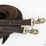 Hilason Western Horse Genuine Leather Split Reins Dark Brown