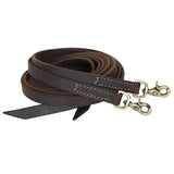 Hilason Western Horse Genuine Leather Split Reins Dark Brown