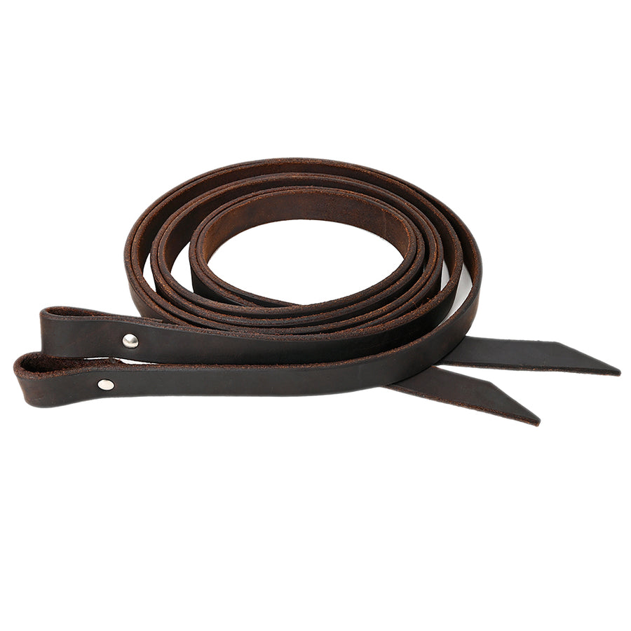 Hilason Western Horse Genuine Leather Western Split Reins Dark Brown 1" X 7' - Uhorse