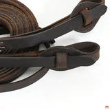 Hilason Western Horse Genuine Leather Split Reins Dark Brown