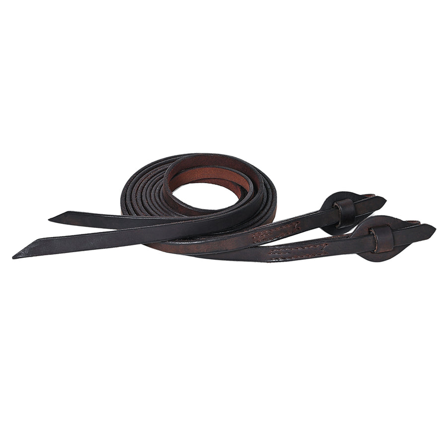Hilason Western Horse Genuine Leather Split Reins Dark Brown 5/8" X 8' - Uhorse