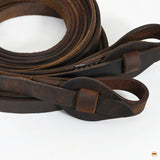 Hilason Western Horse Genuine Leather Split Reins Dark Brown