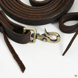 Hilason Western Horse Genuine Leather Single Reins Dark Brown