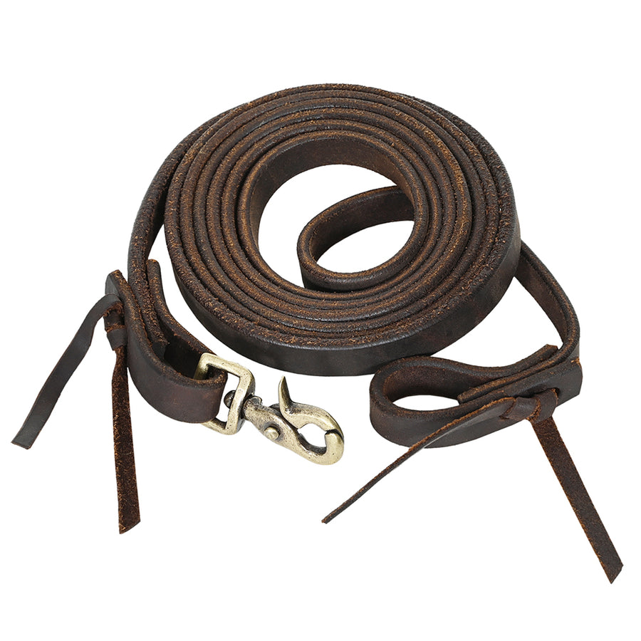 Hilason Western Horse Genuine Leather Single Reins Dark Brown 5/8" X 8' - Uhorse