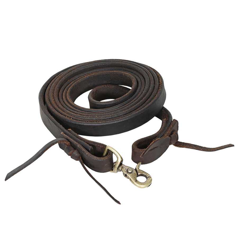 Hilason Western Horse Genuine Leather Single Reins Dark Brown 3/4" x 8' - Uhorse