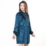 ADDR009 Velvet Women shirt dress Tunic Ladies girl Top