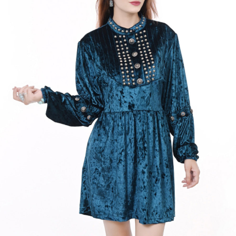 American Darling ADDR009 Velvet Women shirt dress Tunic Ladies girl by Hilason – Cowboy and equestrian accessories