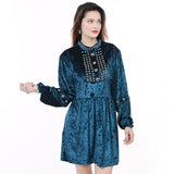 ADDR009 Velvet Women shirt dress Tunic Ladies girl Top