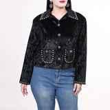 American Darling ADDR010 Velvet Women shirt dress Tunic Ladies girl Top Black - Uhorse