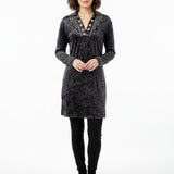 American Darling Women's Velvet Studded Western Tunic Dress - Girls Top Antique Rivet Detail, Silky Soft Fit - Uhorse