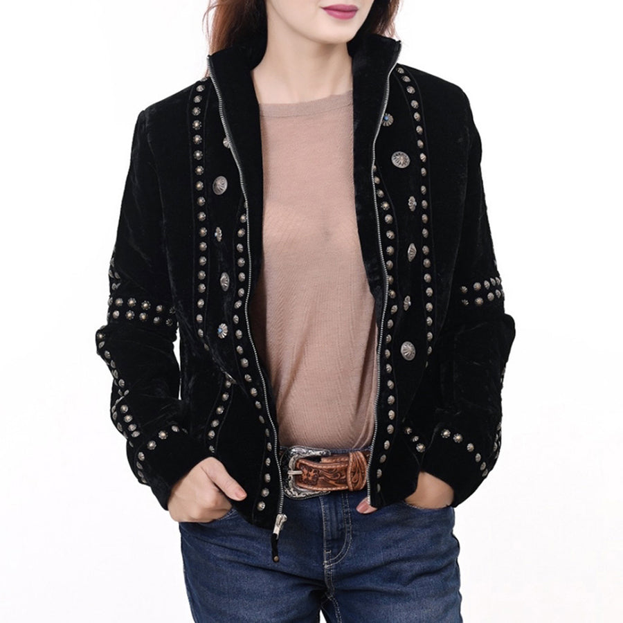 American Darling ADDR015 Velvet Women shirt dress Tunic Ladies girl Top Black