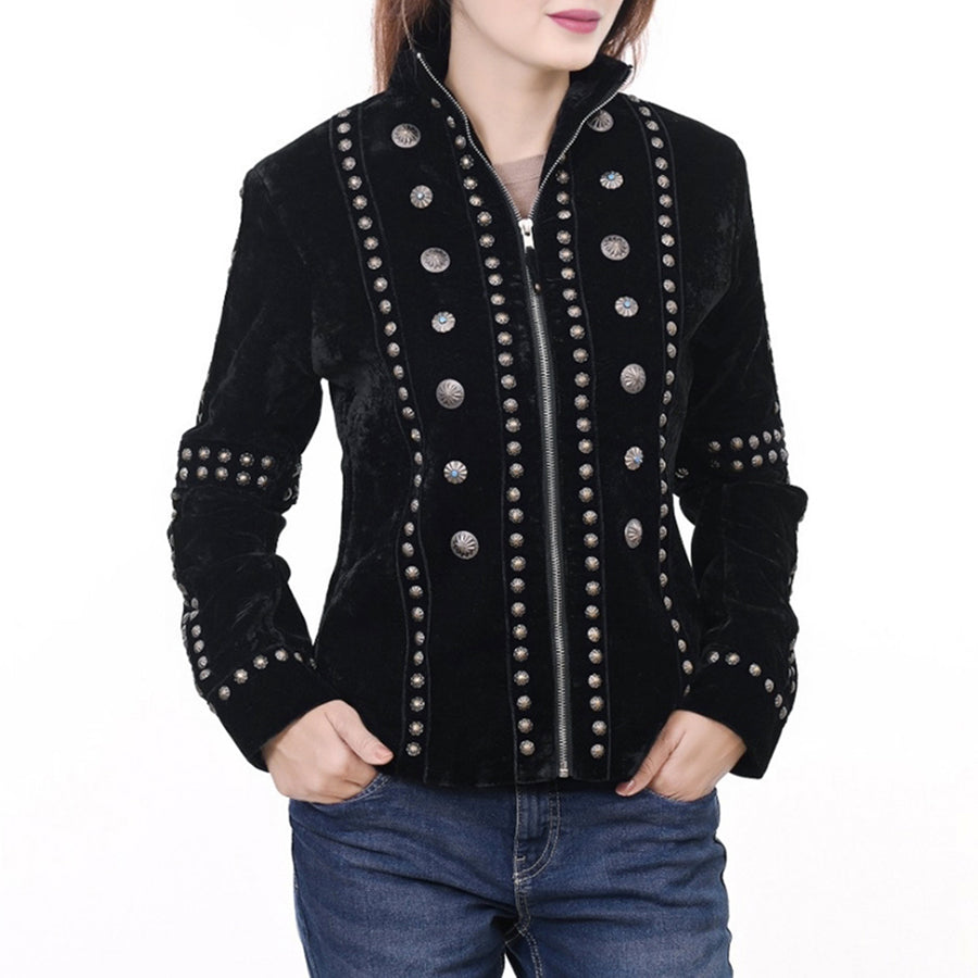 American Darling ADDR015 Velvet Women shirt dress Tunic Ladies girl Top Black - Uhorse
