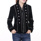American Darling ADDR015 Velvet Women shirt dress Tunic Ladies girl Top Black