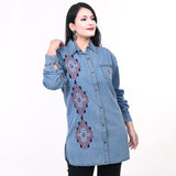 ADDR017 Denim Women shirt Jacket  Dress Tunic Ladies Girl Top