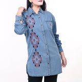 American Darling ADDR017 Denim Women shirt Jacket Dress Tunic Ladies Girl Top Blue