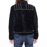 American Darling ADDR020 Denim Women shirt Jacket Dress Tunic Ladies Girl Top Black