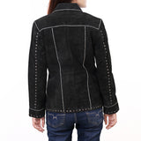 ADJKTLTR018 Genuine Suede leather Women shirt jacket dress ladies girl