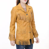 ADJKTLTR07 Genuine Suede leather Women shirt jacket dress ladies girl