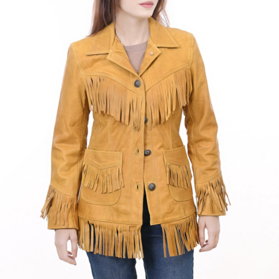 ADJKTLTR07 Genuine Suede leather Women shirt jacket dress ladies girl by Hilason – Cowboy and equestrian accessories