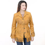 ADJKTLTR07 Genuine Suede leather Women shirt jacket dress ladies girl