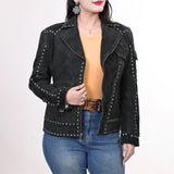 ADJKTLTR11 Genuine Suede leather Women shirt jacket dress ladies girl