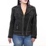 ADJKTLTR11 Genuine Suede leather Women shirt jacket dress ladies girl