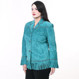 ADJKTLTR12 Genuine Suede leather Women shirt jacket dress ladies girl