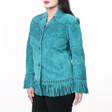ADJKTLTR12 Genuine Suede leather Women shirt jacket dress ladies girl
