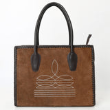 American Darling Tote Bag Western Genuine Leather Handcrafted Shoulder Purse with Boot Stitched Design and YKK Zipper