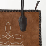 American Darling Tote Bag Western Genuine Leather Handcrafted Shoulder Purse with Boot Stitched Design and YKK Zipper
