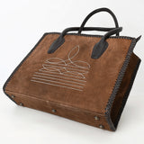 American Darling Tote Bag Western Genuine Leather Handcrafted Shoulder Purse with Boot Stitched Design and YKK Zipper