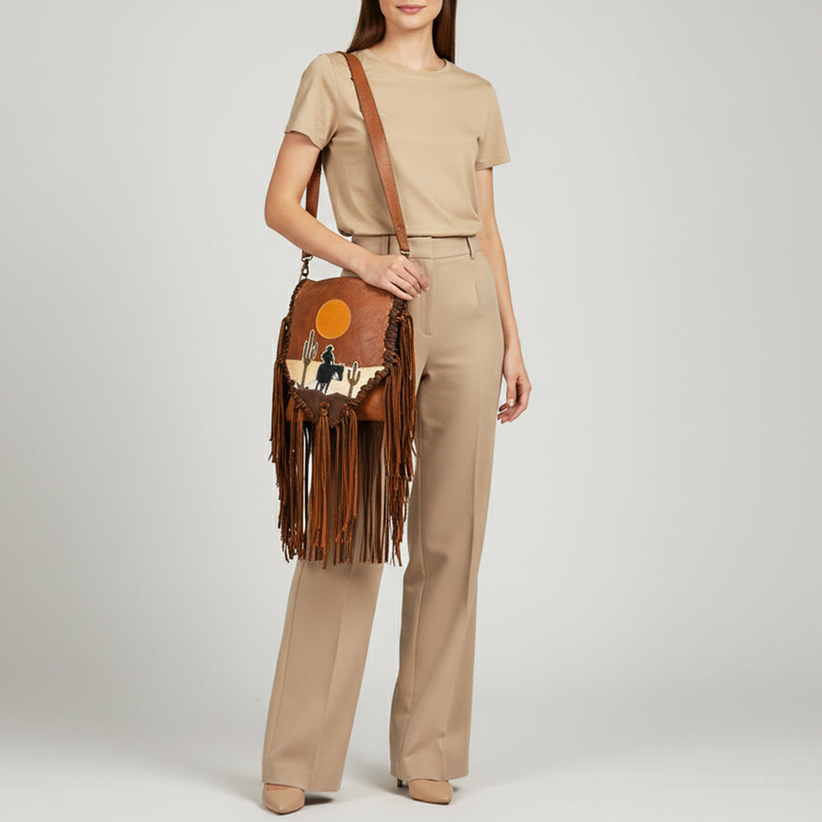 American Darling Messenger Genuine Leather Women Bag Western Handbag Purse | for Cute
