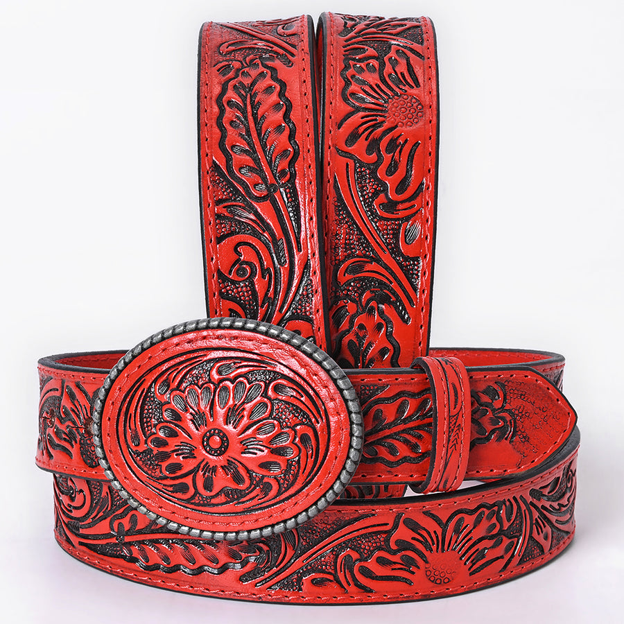 Beautifully hand tooled Genuine American Leather Belt Men and Women - Uhorse