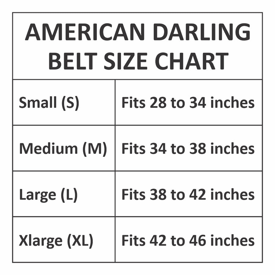 American Darling Beautifully hand tooled Genuine American Leather Belt Men and Women