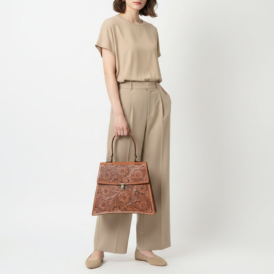 American Darling Tote Hand Tooled Genuine Leather Women Bag Western Handbag Purse | Travel Bags