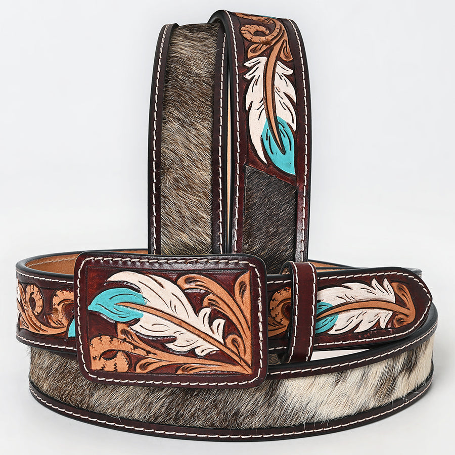 AMERICAN DARLING Beautifully Hand Tooled American Leather Unisex Belt - Uhorse