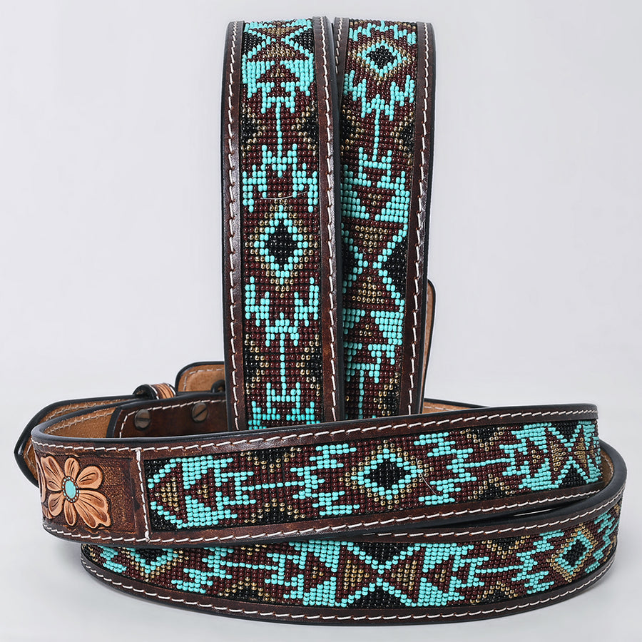 American Darling Beautifully Hand Tooled Brown Genuine Leather Apparel Belt Men and Women