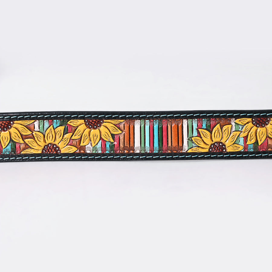 American Darling Beautifully Hand Tooled Brown Genuine Leather Apparel Belt Men and Women
