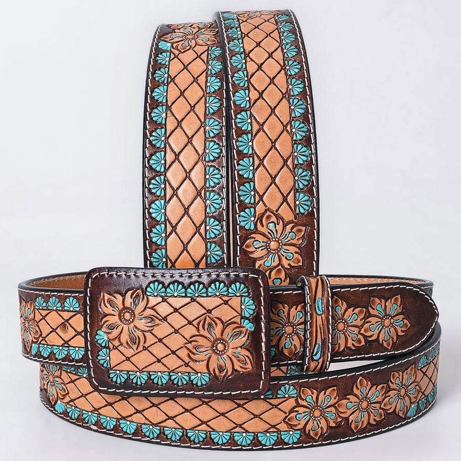 AMERICAN DARLING Beautifully Hand Tooled American Leather Unisex Belt - Uhorse