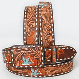 Beautifully Hand Tooled Genuine American Leather Belt Men and Women